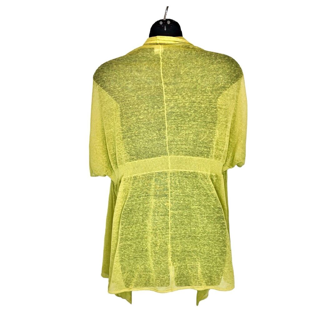 Anthropologie Yellow Bird Sparrow Open Front Cardigan Sweater Small Airy‎ Linen - Picture 2 of 5